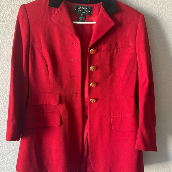 Ralph Lauren Red Blazer with Black Accents - Picture 1 of 6
